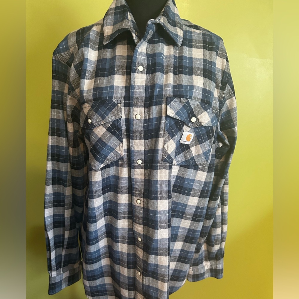 Carhartt Men's Blue Plaid Shirt